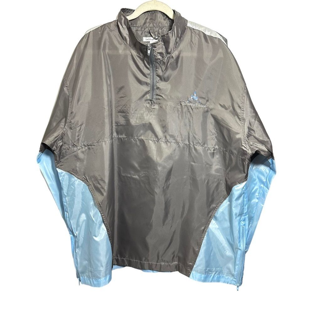 Walt Disney World Disneyland Resort Park  XL/XXL Windbreaker Jacket Gray 1/4 Zip